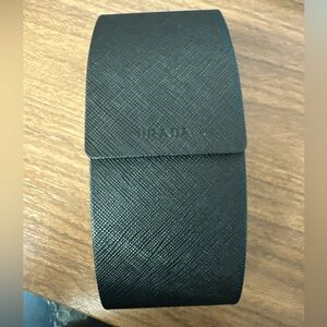 New Prada Black  Leather Eyeglasses Case <<<8>>>